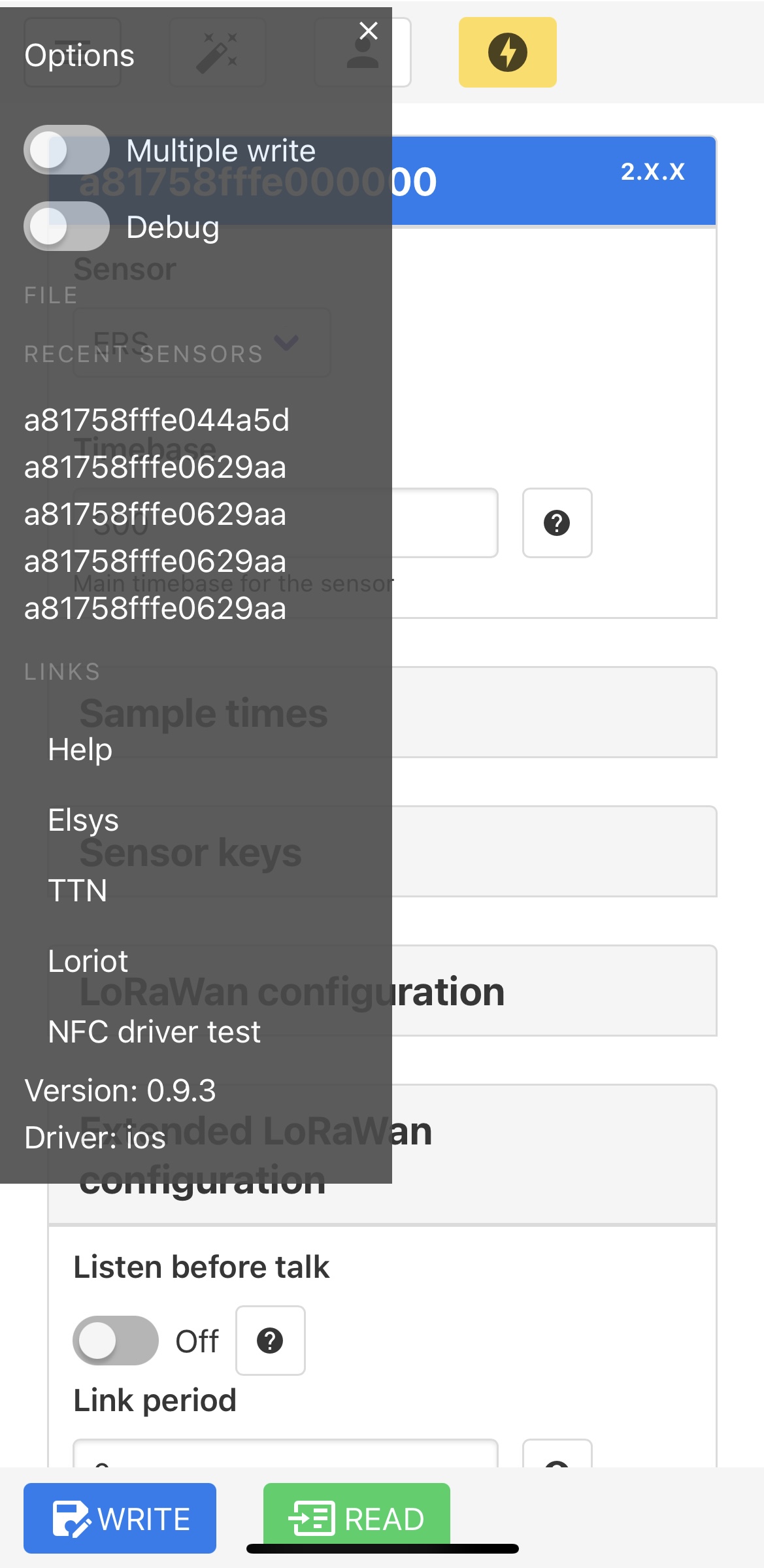 Application Settings – ELSYS
